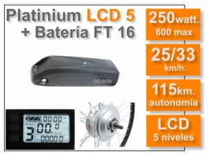 KIT electrico bicicleta Platinium LCD5 FT 16